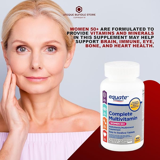 Unique Bundle Store Multivitamin for Women 50 Plus – 100 Tablets One Daily Women’s Multivitamin with Essential Vitamins and Minerals Adult Vitamins for Women Over 50 (Pack of 2)