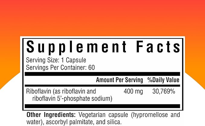 Seeking Health Riboflavin - Vitamin B2 Supplement for Methylation Support - Support Homocysteine Metabolism with Antioxidant Ingredients - 400 mg 60 Capsules