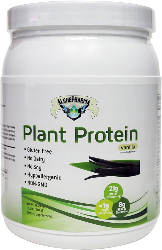 Plant Protein (Premium Blend) - No Soy Hypoallergenic No Grit (Featuring Omega 3 Rich Sacha Inchi and Chia) - 1.1 lb (510G) - Chocolate