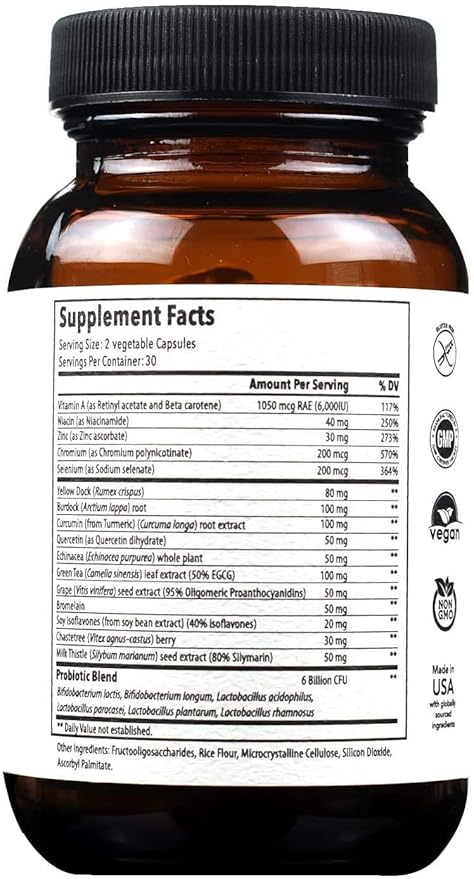2-Pack Acne Pills with Zinc for Adults Acne Pill for Hormonal Acne Zinc Pills for Acne Treatment Probiotics for Acne Zinc Supplements for Adult Acne - Anirva Clear Derm With Probiotics