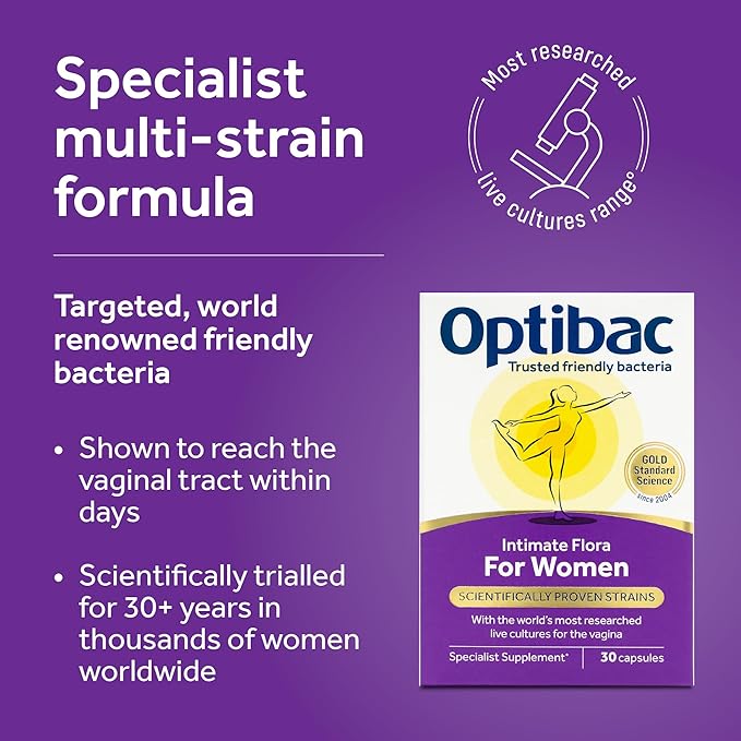 OptiBac for Women | Daily Oral 2.3 Billion Friendly Bacteria Natural Female Supplement for The Intimate Area | Lactobacillus Rhamnosus &amp Lactobacillus Reuteri | One-Two Week Supply | 14 Capsules