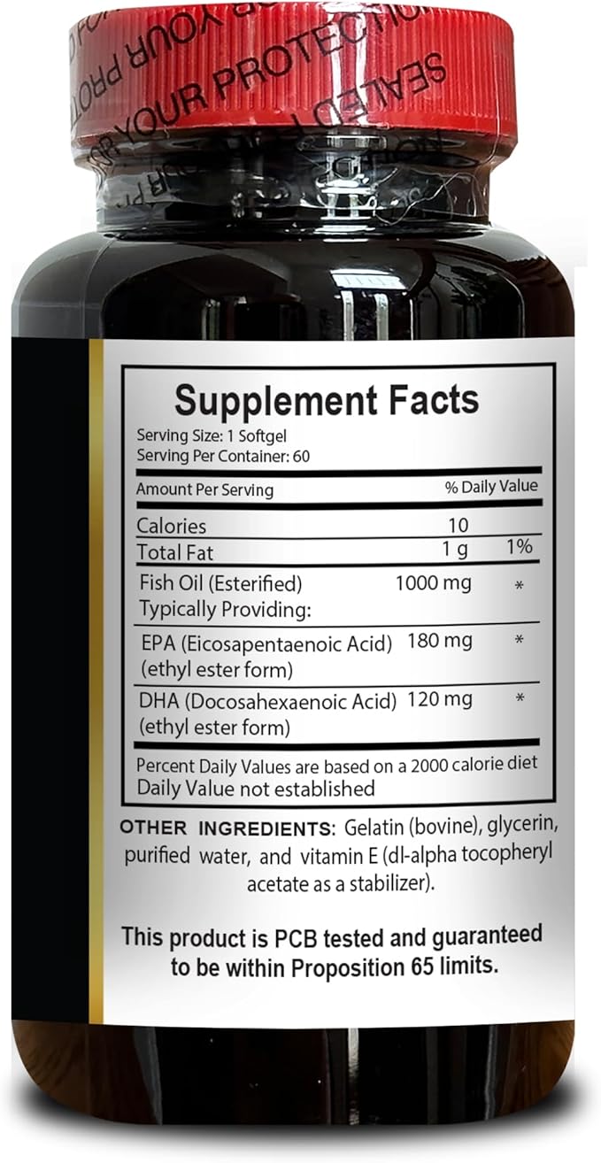 Fish Oil Omega 3 Supplements - Fish Oil burpless Fish Oil Liquid for Adults ish Oil for Joint Support Fatty Acids EPA and DHA Gluten Free - 2 Bottles 120 Capsules