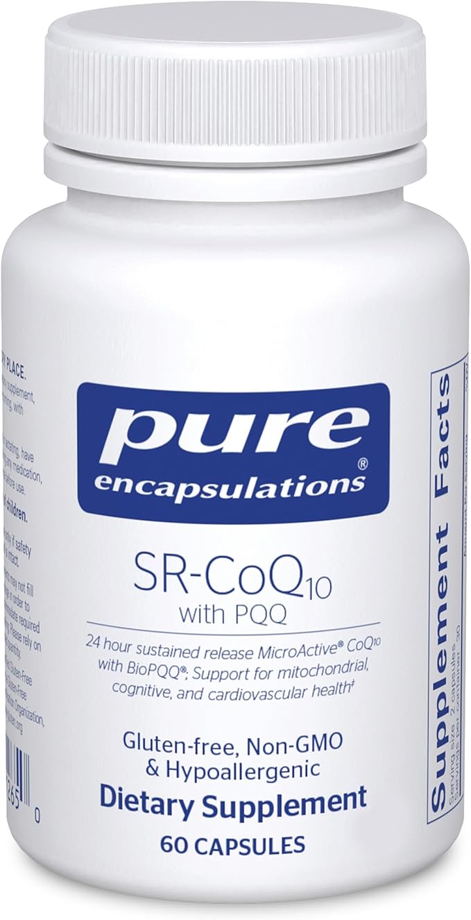 Pure Encapsulations SR-CoQ10 with PQQ - Heart Health Support* - Sustained Release Technology - Antioxidants Supplement - Gluten Free Vegetarian &amp Non-GMO - 60 Capsules