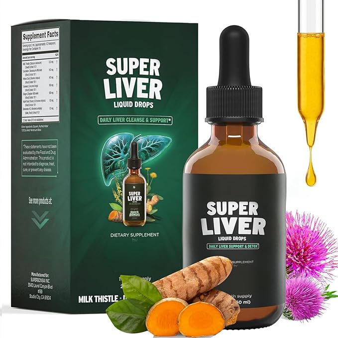 Advanced Liver Support-Maximum Strength Liquid Liver Cleanse Detox &amp Repair Formula for Fast-Acting Liver Health – Doctor's Milk Thistle Drops –Your Daily Liver Dose (1 Month Supply)