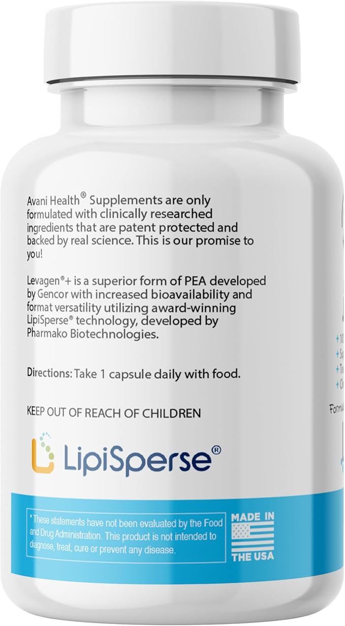 Avani Health Levagen+ Pea Joint Support Supplement Plant Based Natural Wellness Formula Includes AstrGin &amp BioPerine
