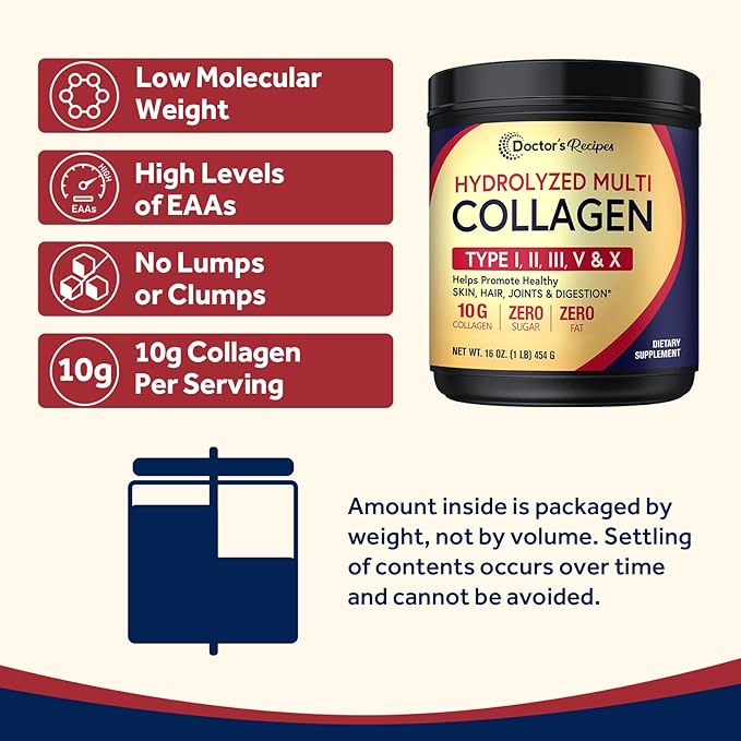 Doctor's Recipes Multi Collagen Peptides Powder 16oz and Women’s Probiotic 120 Caps