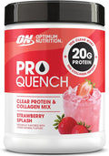 Optimum Nutrition Pro Quench 10g Clear Protein 10g Collagen peptides &amp Electrolyte Powder Drink Mix Strawberry 20 Servings 520 Grams (Packaging May Vary)