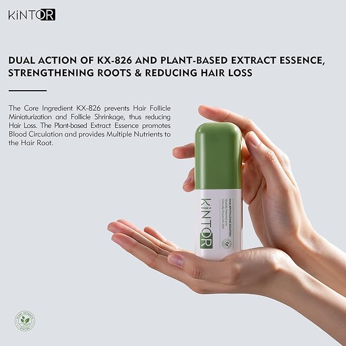 Kintor 0.5% KX-826 Hair Density Serums DHT Blocker Hair Repair Thicker Strengthening Fuller-looking Healthier Hair Reducing Hair Loss for Men and Women for All the Day 60ml