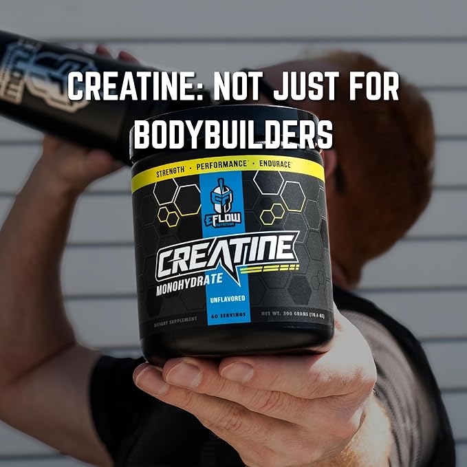 eFlow Nutrition Micronized Creatine Monohydrate Powder Unflavored No Bloat Creatine for Men &amp Women - Muscle Strength Performance &amp Recovery - 60 Servings 5g Per Serving