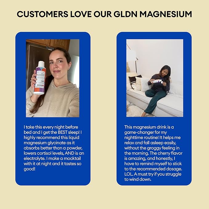 GLDN Magnesium Liquid Syrup - Nighttime Magnesium Glycinate with Rejen Fulvic Acid for Improved Absorption Key Electrolytes and L-Theanine for Sleep and Cortisol Support - Peach Iced Tea (16 fl.oz)