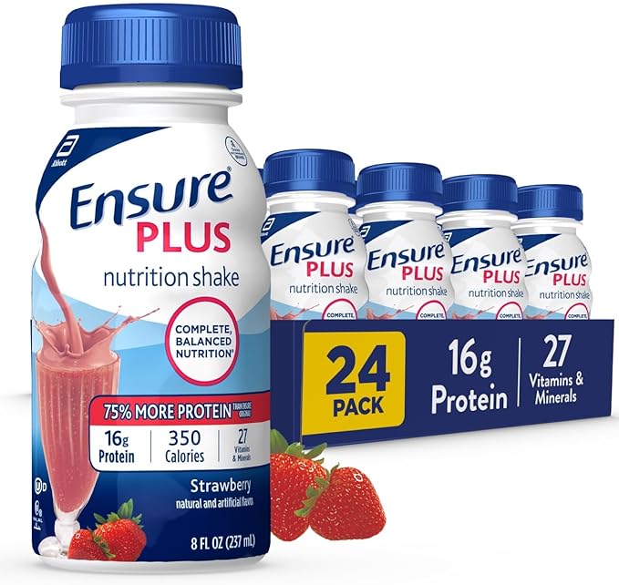 Ensure Plus Nutrition Shake 24 Pack &amp Ensure Max Protein Nutrition Shake with 30g Protein 12 Pack Bundle