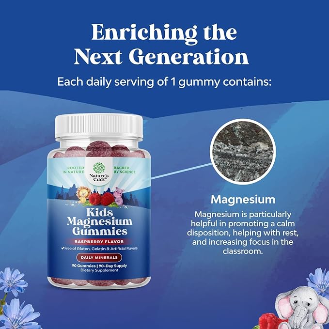 Bundle of Kids Calm Magnesium - Gummies for Nerve Bone and Muscle Health and Kids DHA - Omega 3 Gummies with Vegetarian Omega 3 6 9 for Vision Brain &amp Immunity - 90 Count
