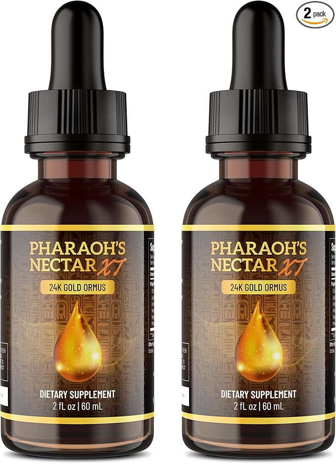 Ultra-Pure 99.9% Liquid Gold - 24K Monoatomic Gold Ormus - Third Eye Awakening Pineal Gland Decalcification Awaken DNA Unlock Light Speed Manifestation - Pharaoh's Nectar XT 2 Pack