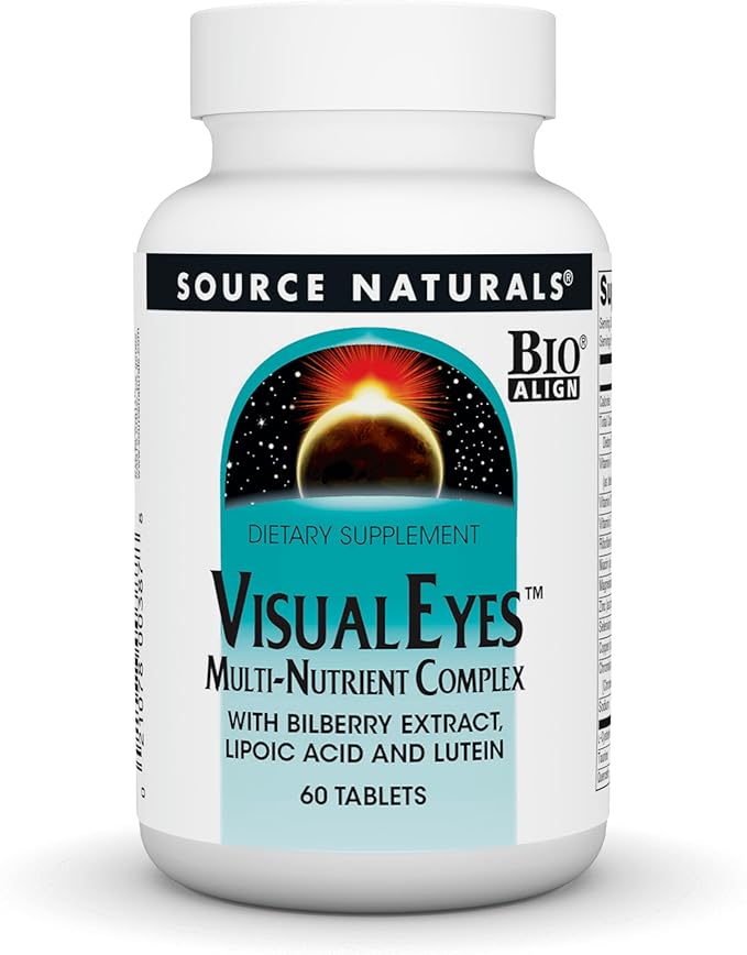 Source Naturals Visual Eyes Dietary Supplement - Multi-Nutrient Complex with Bilberry Extract Lipoic Acid and Lutein - 60 Tablets