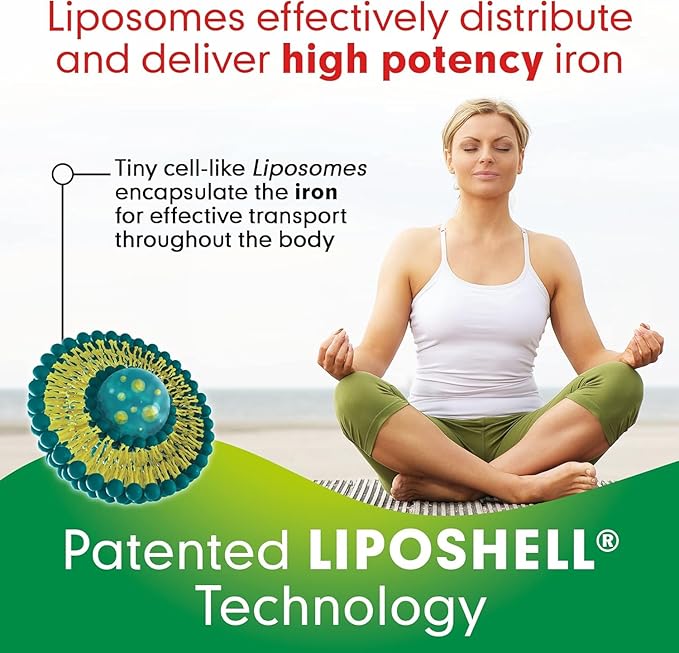 Ferro Lipo-Sachets Liposomal Iron Supplement - Liquid Iron Supplement for Women &amp Men - Gentle on the Stomach Non GMO Vegan Iron Supplements - 30 Iron Gel Packets