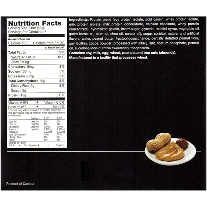 PROTIFIT - Low Calorie Peanut Butter Cup Protein Bar 2 Pack High Protein 15g Protein Low Carb Low Sugar Ideal Protein Compatible 7 Servings Per Box (2 Pack)
