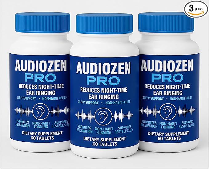 Audio-Zen Pro – Dietary Supplement 180 Tablets | Night-Time Ear Ringing Support | Non-Habit Formula | Natural Blend for Ear Comfort &amp Relaxation | Daily Wellness Support 3 Bottles