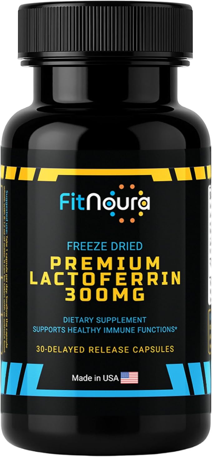 Enteric Coated Lactoferrin Supplement - Delayed Release Capsules | Grass Fed Bovine Lactoferrin | Immune Support Boosts Immunity Gut Health Digestive Support | Low Lactose