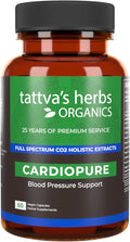 Tattva's Herbs Cardiopure Herbal Ayurvedic Supplement Ashwagandha Rauwolfia &amp Arjuna Full Spectrum Co2 Extracts Veggie Capsules 60 Count