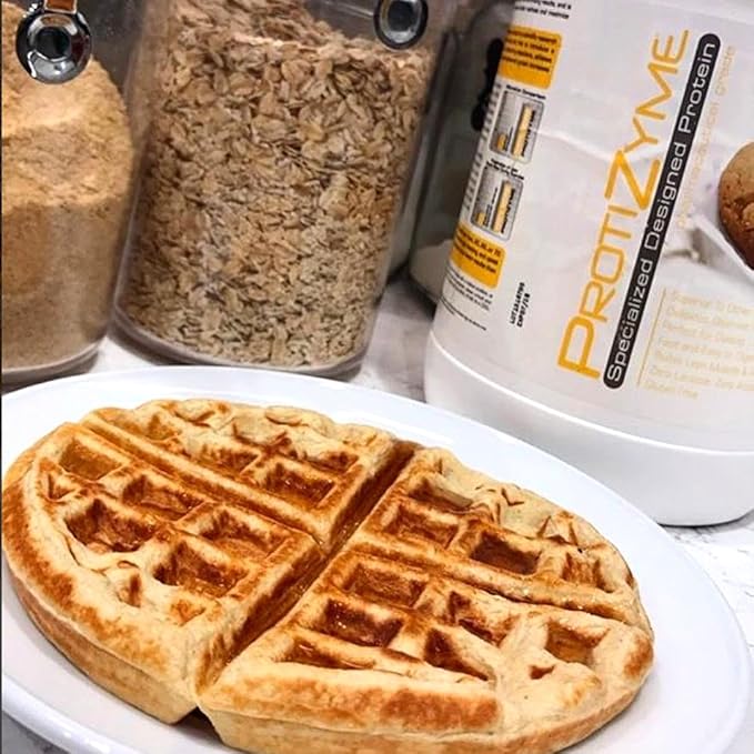 Metabolic Nutrition - Protizyme - Whey Protein Powder High Protein Low Carb Low Fat with Digestive Enzymes 24 Essential Vitamins and Minerals Banana Creme 2 Pound