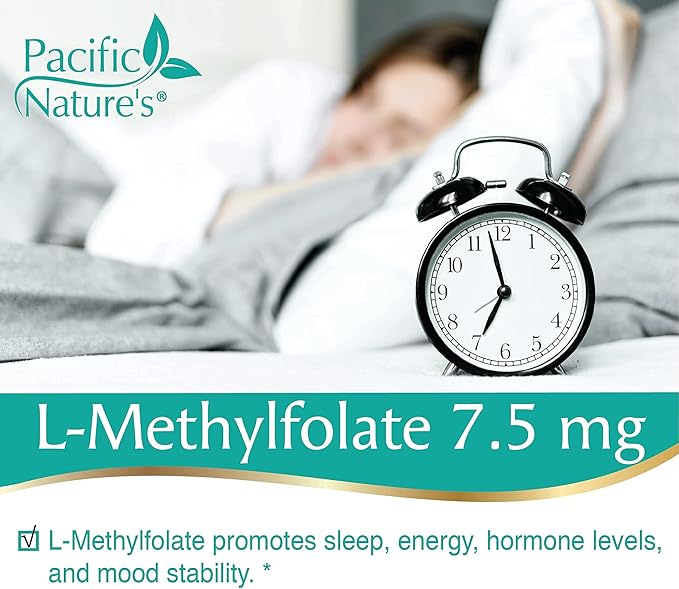 Pacific Nature's L-Methylfolate 7.5mg (30 Capsules) Natural Active Form of Folate for Overall Health Support - Gluten Free Non-GMO
