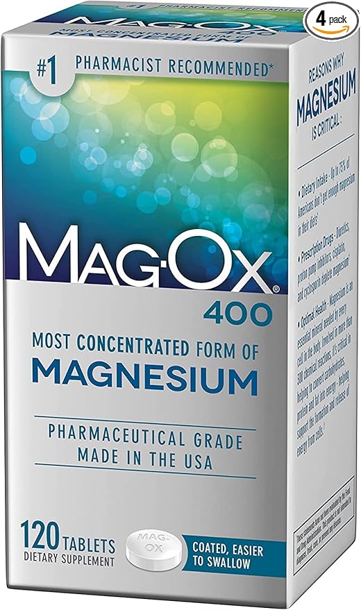Mag-Ox 400 Magnesium Supplement - 120 Tablets Pack of 4