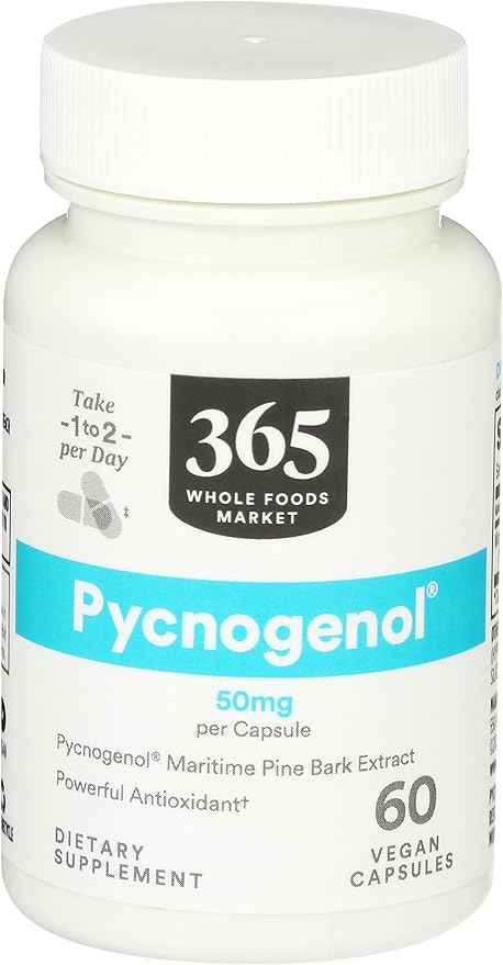 365 by Whole Foods Market Pycnogenol Maritime Pine Bark Extract 50mg Vegan Capsules 60 Count