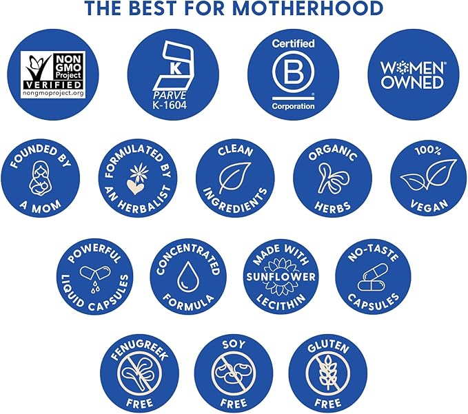 Motherlove More Milk Moringa (180 Liquid caps) Moringa-Based Lactation Supplement to Support Breast Milk Supply—Non-GMO Organic Herbs Vegan Kosher