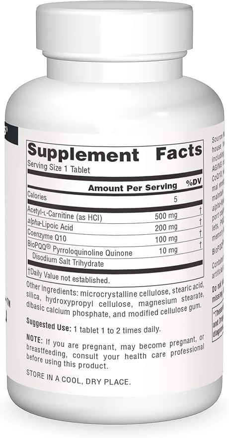 Source Naturals PQQ Healthy Aging - for Mitochondrial Energy &amp Brain Support - 90 Tablets