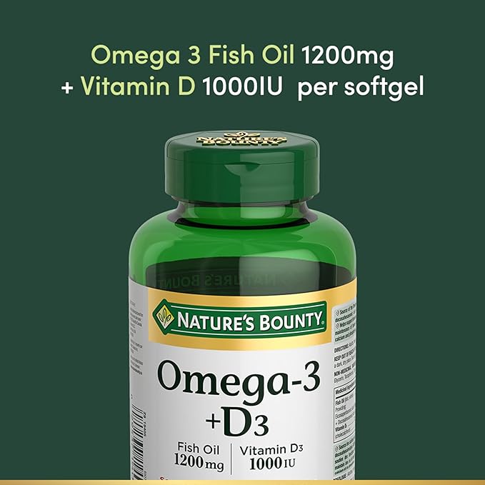 Nature's Bounty Omega-3 + D3 Fish Oil 1200mg / Vitamin D3 1000IU 90 softgels