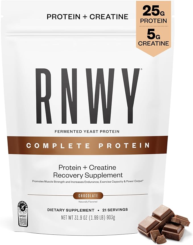 Complete Protein 25g Yeast Protein + 5g Creatine Monohydrate Vegan Dairy-Free Informed Sport Certified Post-Workout Recovery for Endurance Athletes Chocolate 21 Servings