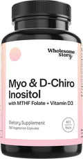 Myo-Inositol &amp D-Chiro Inositol Capsules with MTHF Folate Vitamin D | Support for Ovarian Function Hormone Balance &amp Homocysteine Levels | Fertility Supplements for Women | 360 Count 40:1