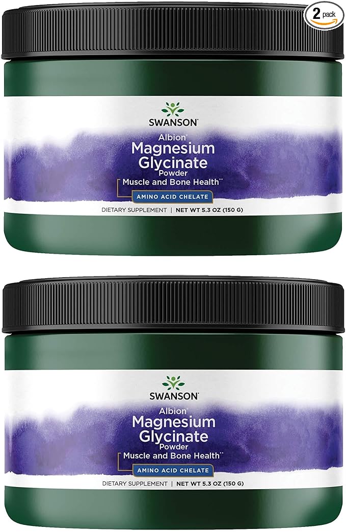 Swanson Albion Chelated Magnesium Glycinate 5.3 Ounce (150 g) Pwdr - (2 Pack)