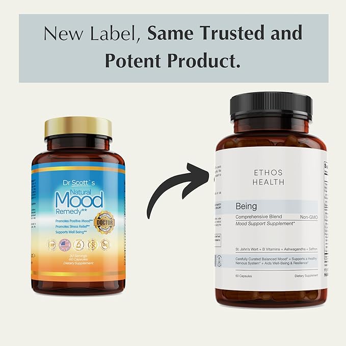 Mood Support Vegan Capsules – Organic KSM‑66 Ashwagandha St John’s Wort Rhodiola Saffron Panax Ginseng &amp L‑Tyrosine – Natural Emotional Balance Energy &amp Focus – 60ct