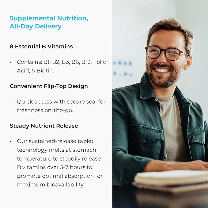 ENDUR-B Complex - SR (Sustained Release) Energy Healthy Aging Cardiovascular Support - B2 B3 B5 B6 Folic Acid B12 Biotin - Designed for Optimum Nutrient Delivery - 150 Tablets