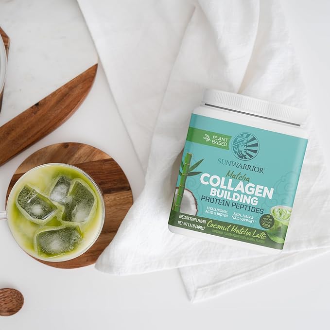 Vegan Collagen Protein Powder for Women Silica Plant Based Collagen Powder with Vegan Hair Skin and Nails Vitamins Non-GMO No Added Sugar Soy Dairy &amp Gluten Free (Coconut Matcha 20 Servings)