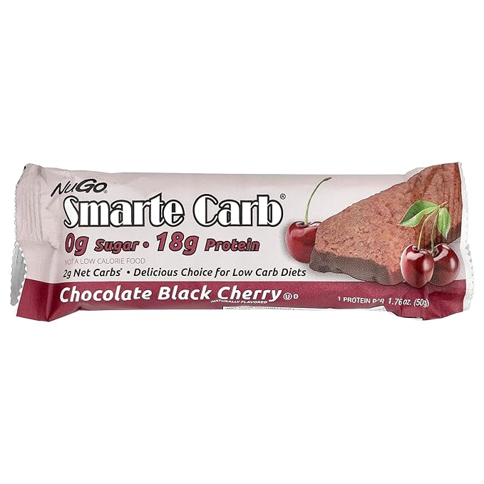 NuGo Nutrition Smarte Carb® Protein Bar Chocolate Black Cherry 12 Bars 1.76 oz (50 g) Each
