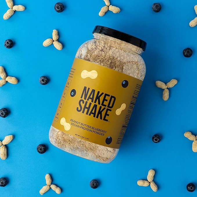 NAKED Shake - Peanut Butter Blueberry Protein Powder Plant Based Protein with Mct Oil Gluten-Free Soy-Free No Gmos Or Artificial Sweeteners - 30 Servings