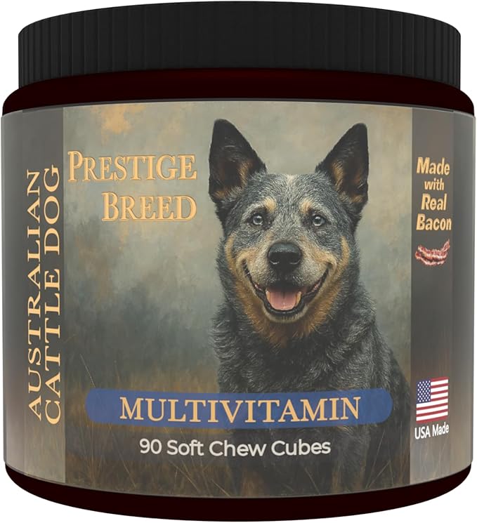 Australian Cattle Dog Multivitamins 90 Count Made in The USA with Real Bacon