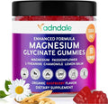 Adndale 90CT Magnesium Glycinate Gummies. Sugar Free Chews for Adults &amp Kids. Raspberry Flavour
