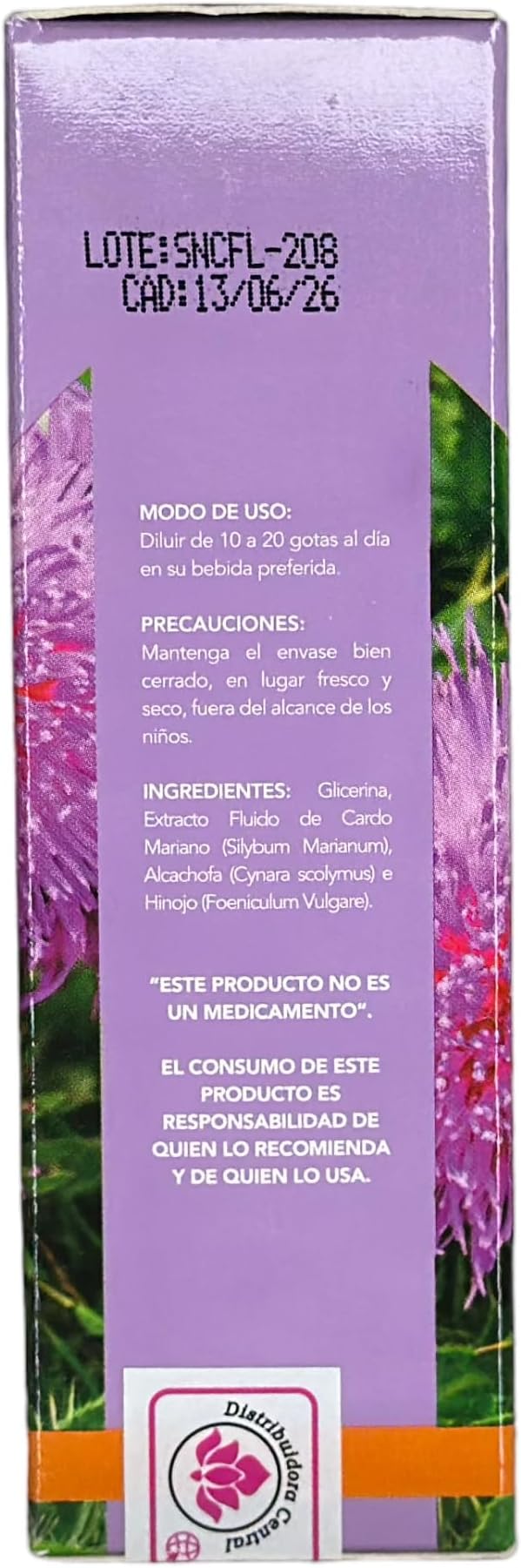 Sheló NABEL Milk Thistle Cardo Mariano DIetarry Suppliment Herbal Liquid Extract in Drops 1 fl oz