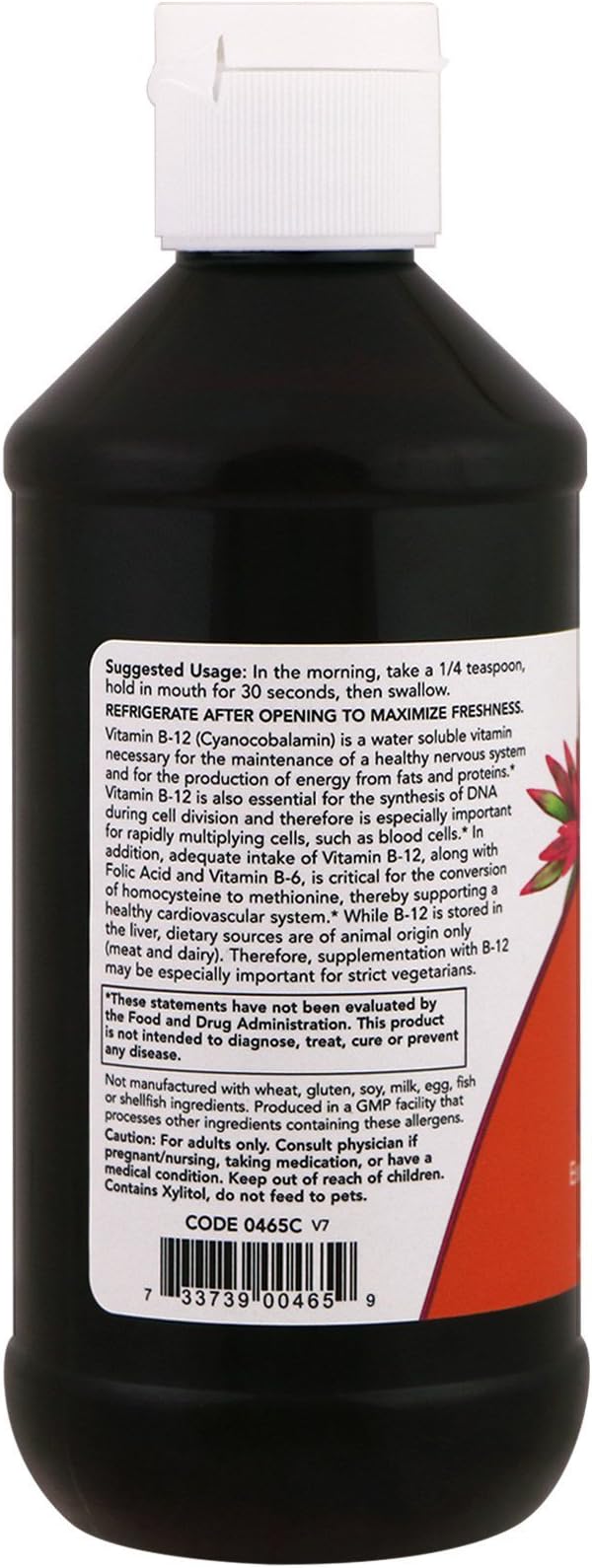 NOW Foods Vitamin B-12 Liquid 8oz (Pack of 2)