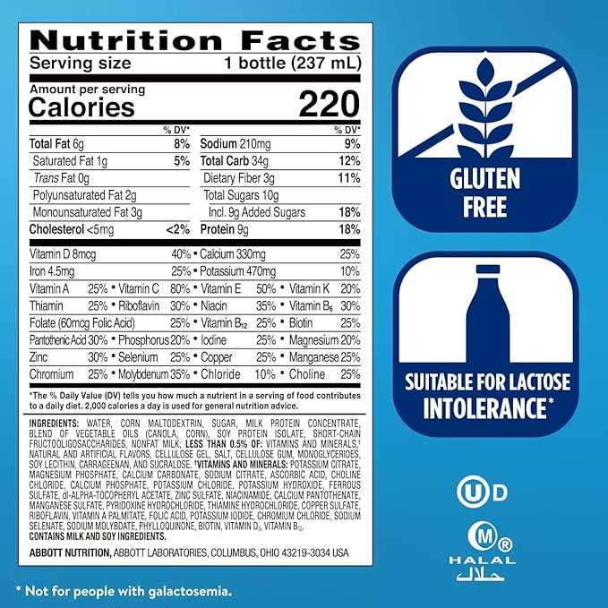 Ensure Original Vanilla Nutrition Shake With Fiber | Small Meal Replacement Shake | Ready to Drink | 9g Protein 27 Vitamins and Minerals | 8 fl oz - 24 Pack