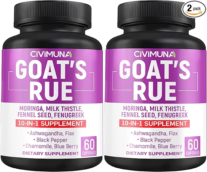 Goat’s Rue Capsules with Goat’s Rue Moringa Milk Thistle and More - 120 Capsules for 4 Months Supply (Pack of 2)