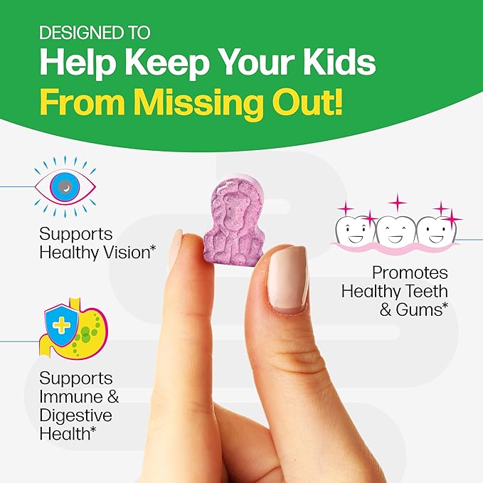 Culturelle Kids Complete Chewable Multivitamin + Probiotic For Kids Ages 3+ 50 Count Digestive Health Oral Health &amp Immune Support - With 11 Vitamins &amp Minerals including Vitamin C D3 &a