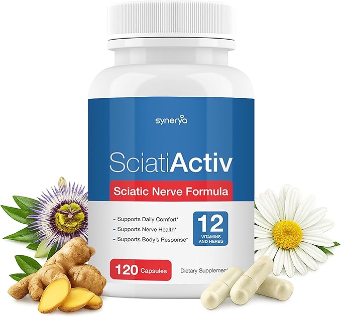 Advanced Sciatic Nerve Support Relief: Sciati Alpha Lipoic Acid Vitamin B Complex - Sciatica Dietary Supplement - 120 Ease to take Capsules