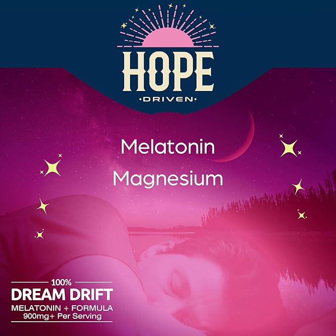 Dream Drift Melatonin+ Sleep Aid Supplements for Adults – 60 Count – Enhanced with Magnesium Ashwagandha and L-Theanine for Restful Sleep and Recovery-10mg Melatonin Sleeping Pills.