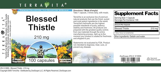 Blessed Thistle - 210 mg (100 Capsules ZIN: 513995)