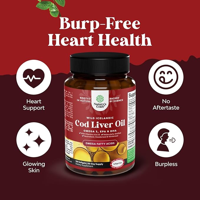 Bundle of Uric Acid Cleanse and Detox Capsules - Turmeric Tart Cherry &amp Celery Seed Supplement for Men and Women and Icelandic Wild Caught Cod Liver Oil Softgels - Fish Omega 3 EPA DHA Vitamin
