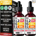 (2 Pack) Vitamin B12 and B6 Liquid Drops B12 Sublingual Vitamin B Complex - B 12 Vitamin 5000mcg - B12 Methylcobalamin for Energy Brain and Heart Support with 27200 mcg Raspberry 80 Servings